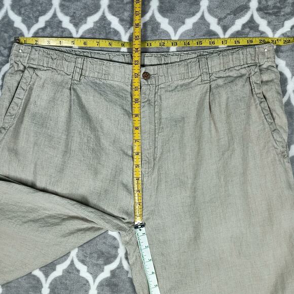 Tommy Bahama Linen Pants Men Size Large Brown Beige Drawstring Relaxed Fit - Picture 4 of 12